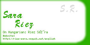 sara riez business card